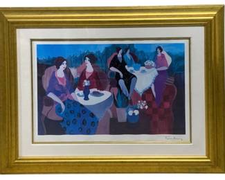 2881 - Framed Seriolithograph "Morning Social" signed (Description): by Itzchak Tarkay 29 x 37
