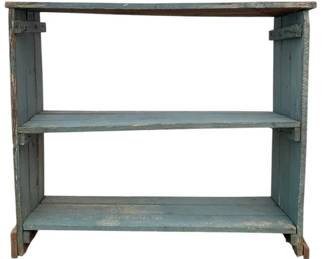3019 - Primitive Painted Wood Shelf (Description): 31 x 36 x 10