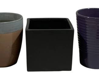 2159 - 3 Ceramic Vases - 5.5",6",6.5" Tall