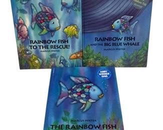2004 - 3 Rainbow Fish Books by Marcus Pfister (Description): A three-piece set of Rainbow Fish books by  Marcus Pfister. This collection includes  beloved children's titles from the popular  Rainbow Fish series, published by North-South  Books.