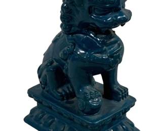 2320 - Foo Dog Statue Plus a Damaged Statue 9" (Description): Foo dog statue accompanied by a bonus damaged  statue. Measures 9 inches.