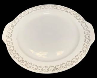 2117 - Vintage Handled Platter 13.5"x12.5" (Description): Vintage platter measuring 13.5 inches by 12.5  inches.