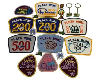 7238 - Vintage Bowling Patches, Pins & Keychain