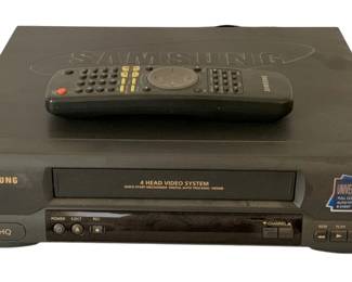 246 - Samsung VCR w/ Remote - 14 x 11 x 4 (Description): Used as is electric/electronic/mechanical  item. No guarantee all components, untested.