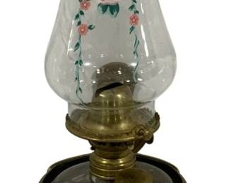 2129 - Vintage Oil Lamp - 12" Tall