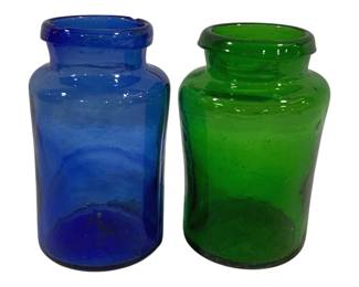 5430 - 2 Glass Vases - 6.25" Tall - As Is/Chipped