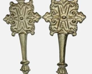 Pair of HODA Art Deco Metal Candle Holder Wall Sconces 16.25"