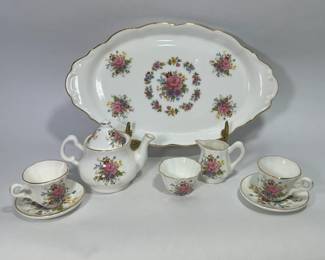 Miniature Tea Set Fine English China Staffordshire Collection Bone China Floral