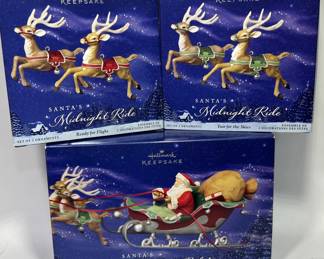 Hallmark Keepsake Santa's Midnight Ride Dash Away All, Ready for Flight, Two for the Skies
