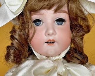 26" Armand Marseille 390 A-9M Bisque Composition Doll Sleepy Blue Eyes 4 Teeth