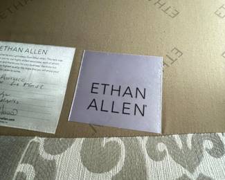 Ethan Allen French style Lounge chair with ottoman, chair 34”x35”x42”, ottoman 34”x25”x18” price $400