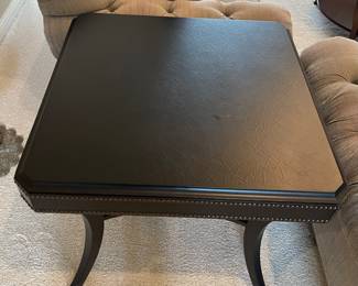 Ethan Allen leathered side table $200