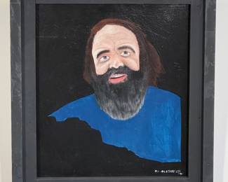 "Craig Broksted" painted by outsider artist Dennis L. Olejarczyk of Michigan. Signed and dated '96 at lower right. Framed size 16.75"W x 18.75"H.