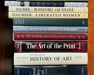 Books including Liberated Women, Mary Cassatt Modern Woman, National Museum of Women in the Arts, The Tres  Riches Heures of Jean, Duke of Berry; The Art of the Print, History of Art second edition, The National Gallery of Art, The Musée d'Orsay, Paris