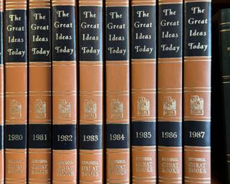 Annual hardcover volumes  of The Great Ideas Today, volumes for 1972 through 1987, published by Encyclopaedia Britannica as part of the Great Books of the Western World series