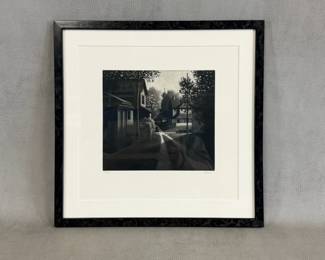 "Alleys, Springfield 1995" color mezzotint by Robert Kipniss, 7 X 8", signed, #45/75, framed