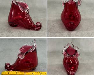 More views of the Charles Lotton Art Glass slipper/shoe, signed by the artist and dated 1991, limited edition 15/200