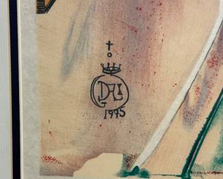 Closeup of "Spectacles with Holograms" from Salvador Dali’s “Objects and Imaginations of the Future” suite, 1975, Japon paper edition, 21” X 28”, signed in pencil and inscribed 'LVI/LXXV'