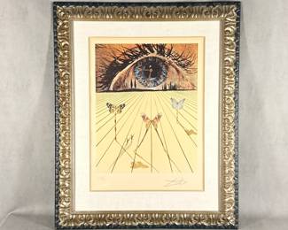 Salvador Dali, "The Eye of Surrealistic Time," mixed media, 16 X 22", signed. # A45/175, framed