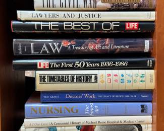 The Civil War, Lawyers and Justice, The Best of Life, Law a Treasury of Art and Literature, Life The First 50 years 1936-1986, The Timetables of History, Doctor's Work, Nursing - the Finest Art, Pharmacy Illustrated History