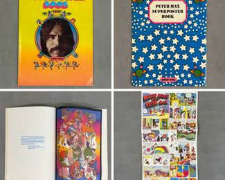 A vintage Peter Max Superposter Book, softcover/hardcover art and poster book created by the American pop artist Peter Max, 1971