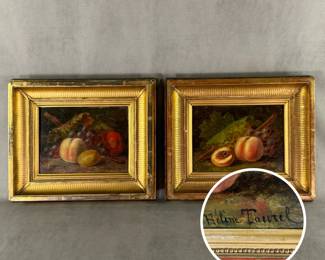 Another view of the two Hélène Taurel (1836-1919) still life oil paintings