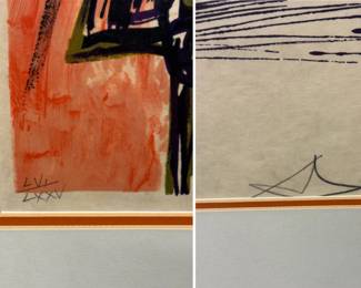 Closeups of "Intrauterine Paradisiac Locomotion" from Salvador Dali’s “Objects and Imaginations of the Future” suite, 1975, Japon paper edition, 21” X 28”, signed in pencil and inscribed 'LVI/LXXV'
