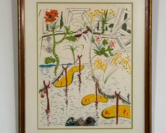"Biologic Garden" from Salvador Dali’s “Objects and Imaginations of the Future” suite, 1975, Japon paper edition, 21” X 28”, signed in pencil and inscribed 'LVI/LXXV'