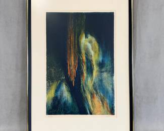 Leonardo Nierman (Mexico, b. 1932), "Mystic Flame" color lithograph, 15 X 22", signed, #69/125, framed.