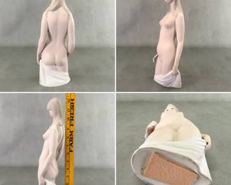A vintage Lladró "Nude Woman Torso" model # 4512 matte bisque porcelain figurine measuring 12-1/3"H.  Designed by sculptor Juan Huerta; first issued in 1969 and retired in 1985.