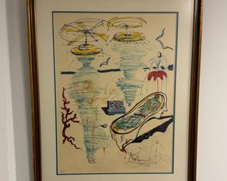 "Liquid Tornado Bathtub" from Salvador Dali’s “Objects and Imaginations of the Future” suite, 1975, Japon paper edition, 21” X 28”, signed in pencil and inscribed 'LVI/LXXV'