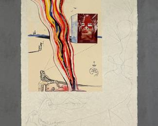 "Liquid and Gaseous Television" from Salvador Dali’s “Objects and Imaginations of the Future” suite, 1975, Japon paper edition, 21” X 28”, signed in pencil and inscribed 'LVI/LXXV'