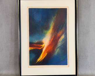  "Firebird" color lithograph by Leonardo Nierman, 15.75 X 23.5", signed, #64/175, framed size is 24"W x 32-5/8"H.