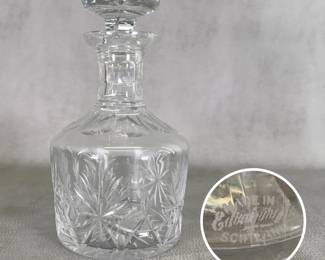 A vintage Star of Edinburgh cut crystal round decanter with stopper, by Edinburgh Crystal, Scotland