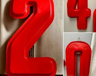 48" marquee red acrylic sign numbers