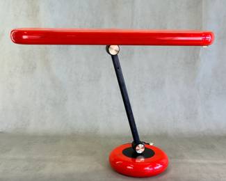 Mid-Century Modern Park Sherman red and black adjustable desk lamp, 1970’s