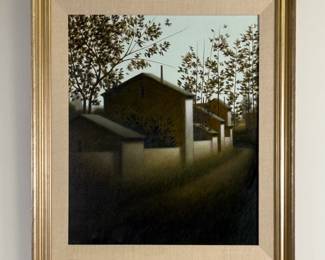 "Shaded Path," oil on canvas painting by Robert Kipniss, 24 X 20", signed, framed,