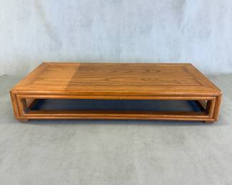 A Chinese wooden altar table, 25"W x 4-1/4"H x 12-3/8"D
