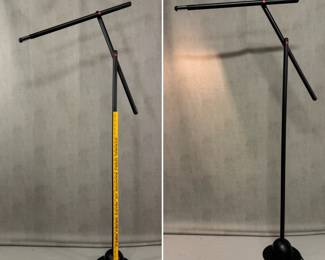 A 1983 Mario Arnaboldi “Mira” black floor lamp produced by Programmaluce, Italy