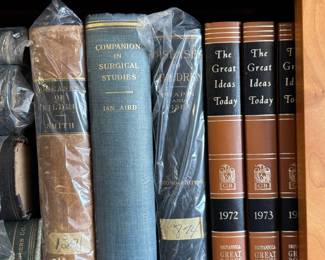 Antique and vintage medical books; annual hardcover volumes  of The Great Ideas Today, volumes for 1972 through 1987, published by Encyclopaedia Britannica as part of the Great Books of the Western World series