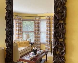 031 Large Ornate Carved Wood Wall Mirror