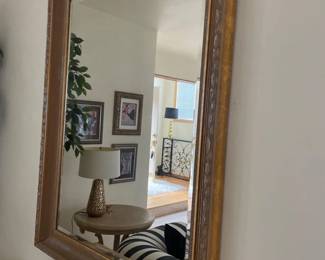 068 Gilt framed beveled mirrorb