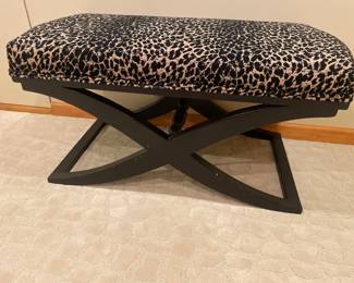 020 XBase Bench Leopard Print Upholstered Seat