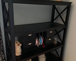 042 Black XPattern 4Shelf Bookcase with Accessories