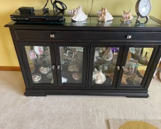053 Black Display Cabinet with Glass Doors