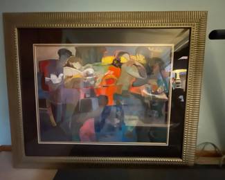 041 Abstract Figurative Framed Lithograph or Gicle Print