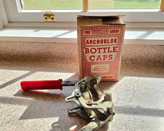 vintage double-lever handheld bottle capper