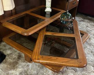 Smoke glass swivel coffee table 