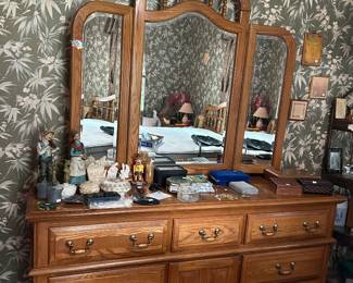 Larger solid wood dresser with mirror