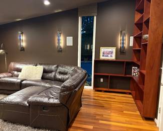 custom corner cherry bookcase
